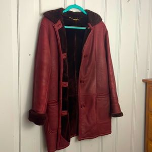 Women’s knee length suede coat